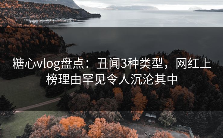 糖心vlog盘点：丑闻3种类型，网红上榜理由罕见令人沉沦其中